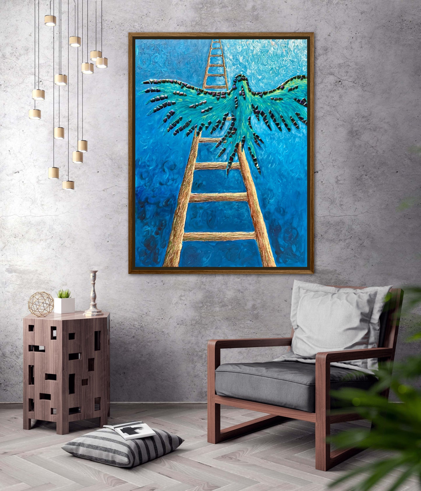 I Gave Myself Permission to Fly - 30x40in Mixed Media; Sand, Acrylic & Resin on Canvas Framed