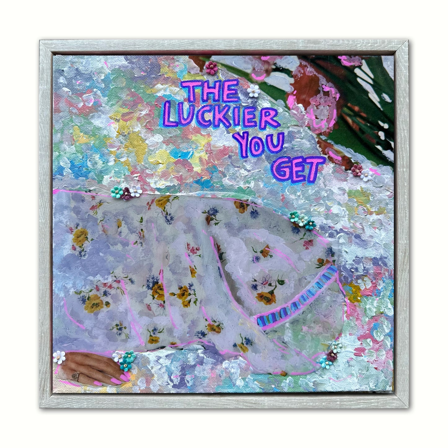 70s Vogue Reflections: The Luckier I Get - 12x24in (2-12x12) Acrylic & Resin on Canvas