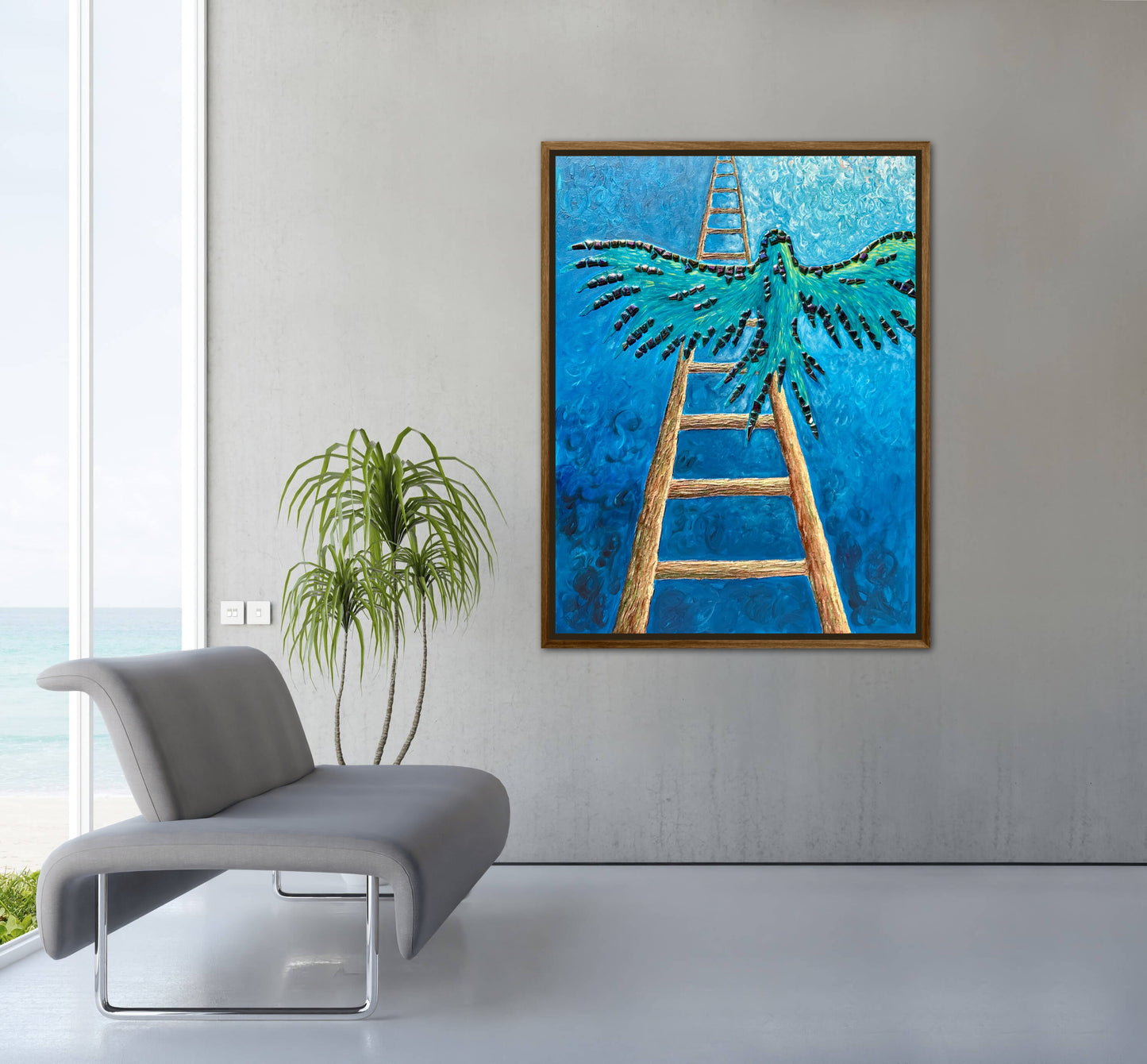 I Gave Myself Permission to Fly - 30x40in Mixed Media; Sand, Acrylic & Resin on Canvas Framed