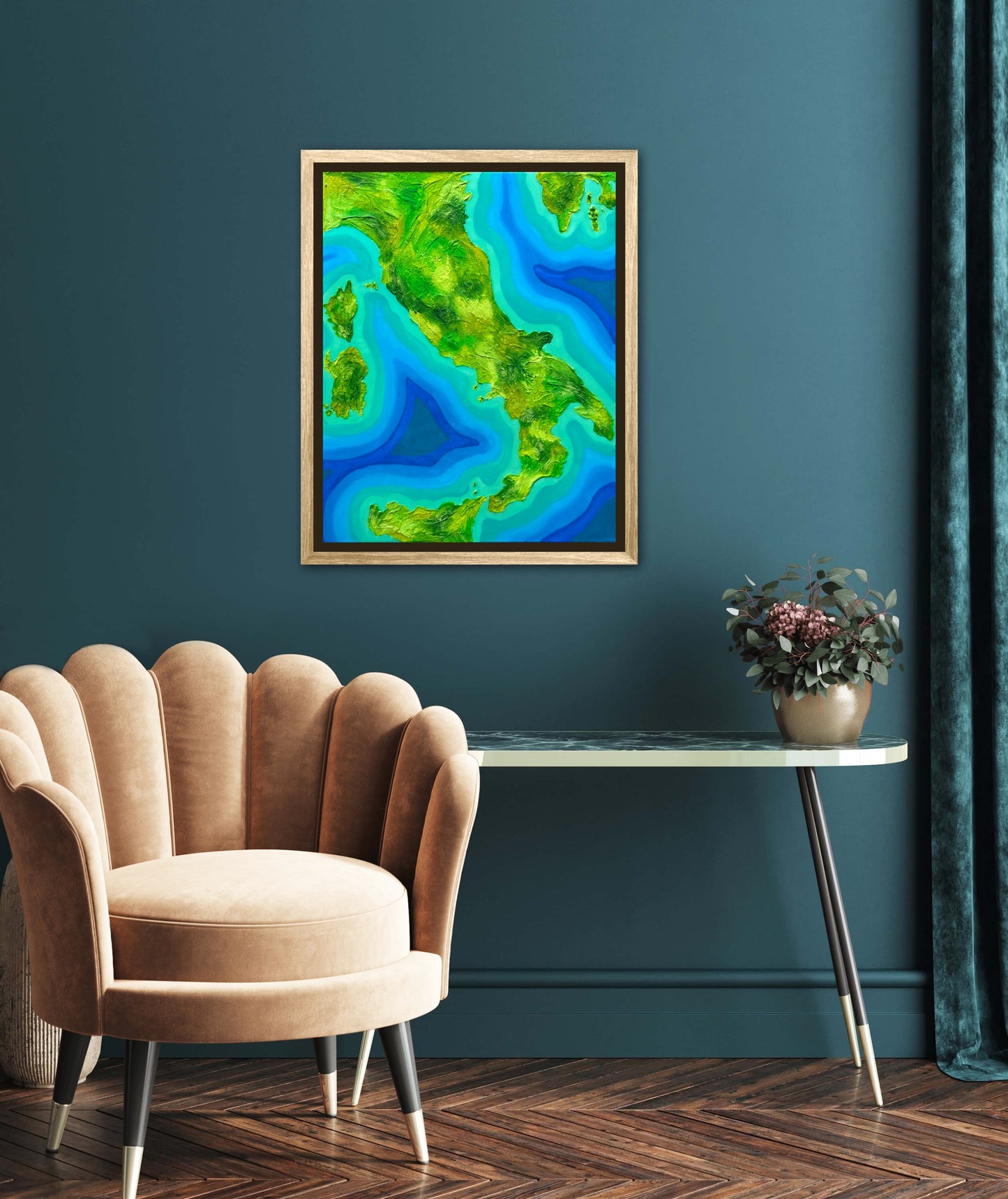 Italy ๐ฎ๐น - 16x20 Fine Art Map made with Acrylic & Resin on Canvas