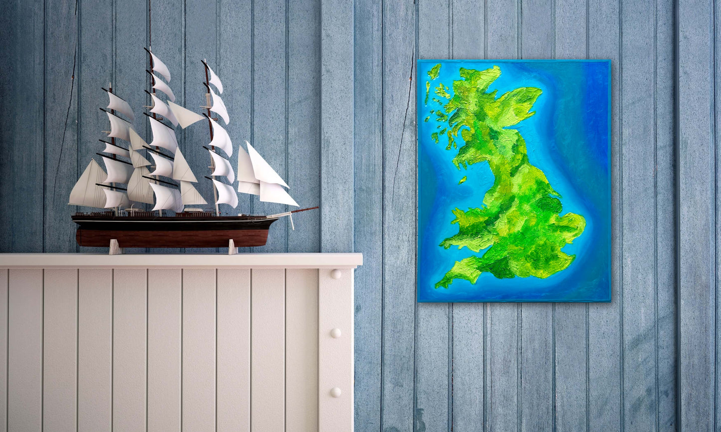 UNITED KINGDOM 🇬🇧 - 16x20 in Acrylic & Resin on Canvas