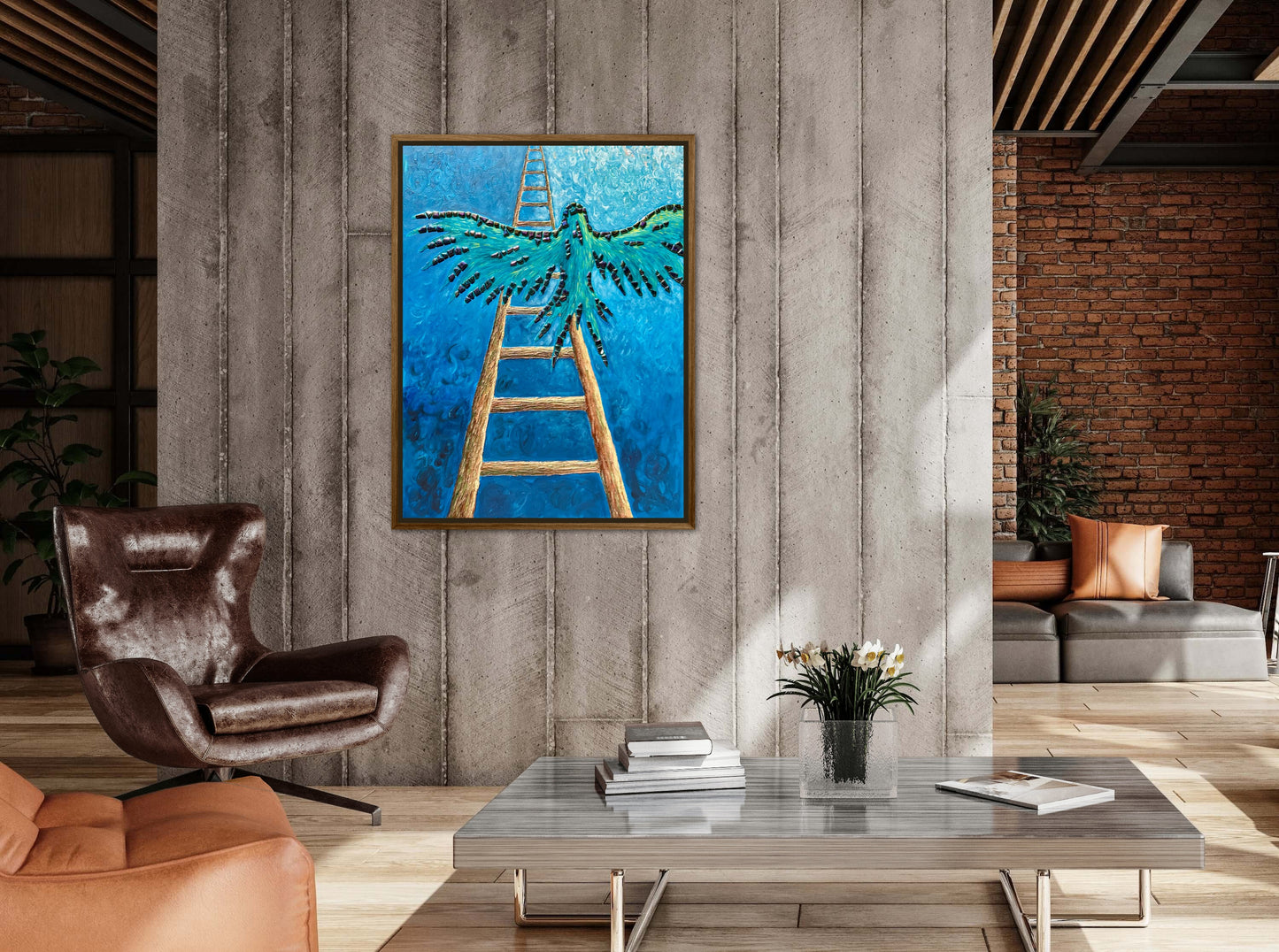 I Gave Myself Permission to Fly - 30x40in Mixed Media; Sand, Acrylic & Resin on Canvas Framed