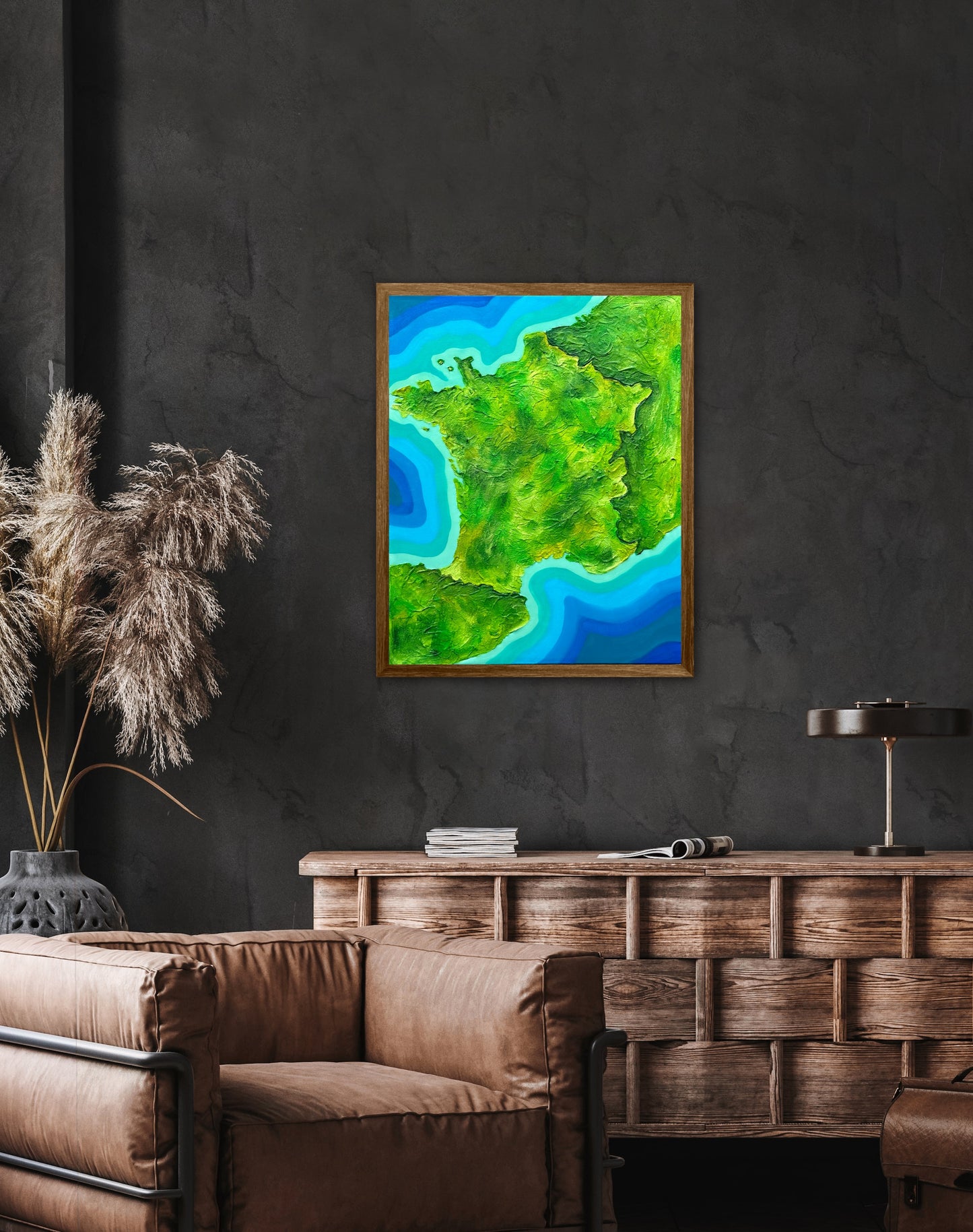 France π«π· - 16x20 Fine Art Map made with Acrylic & Resin on Canvas