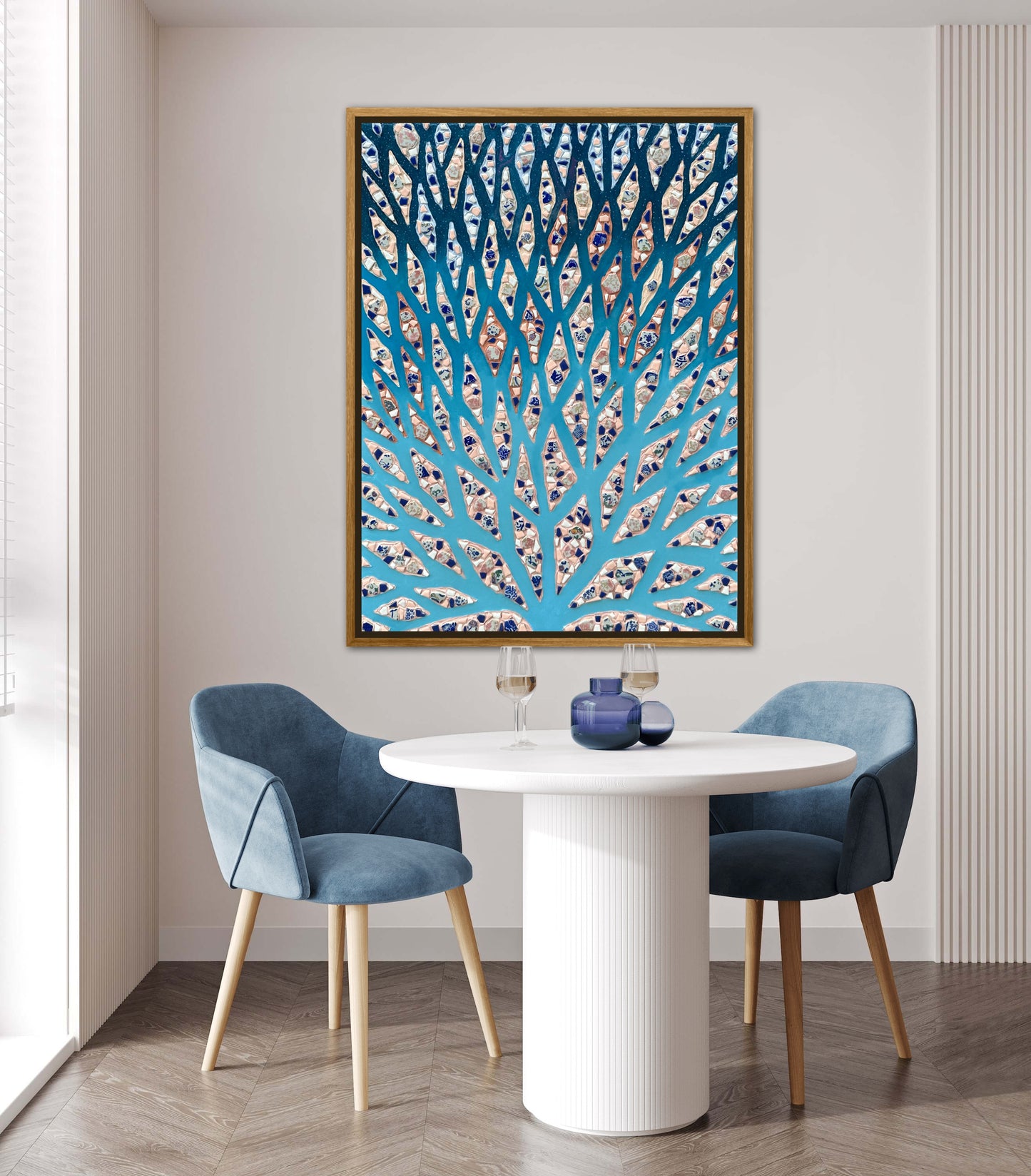 The Path to the Mediterranean - 30x40in Mixed Media Mosaic Artwork Framed