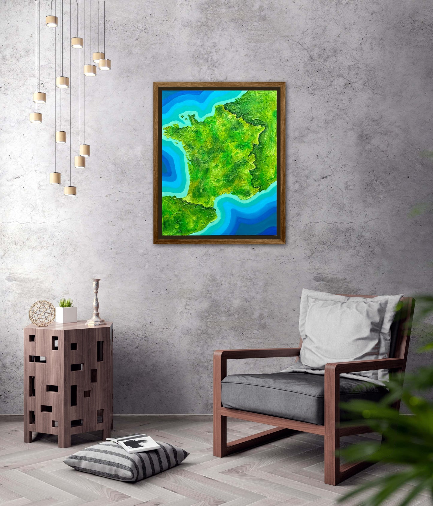 France π«π· - 16x20 Fine Art Map made with Acrylic & Resin on Canvas