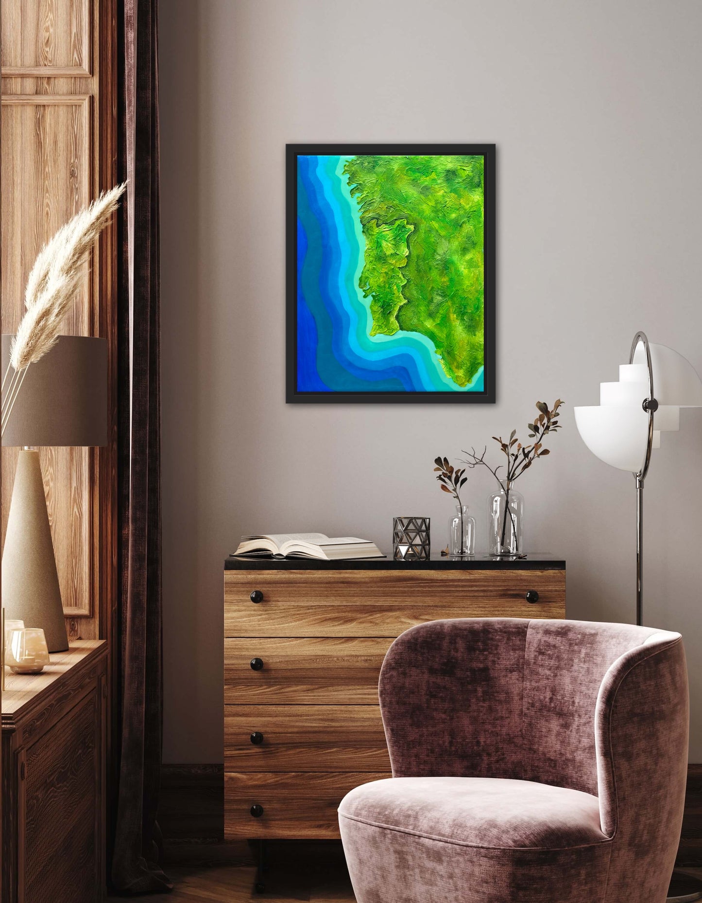 Portugal šµš¹ - 16x20 Fine Art Map made with Acrylic & Resin on Canvas