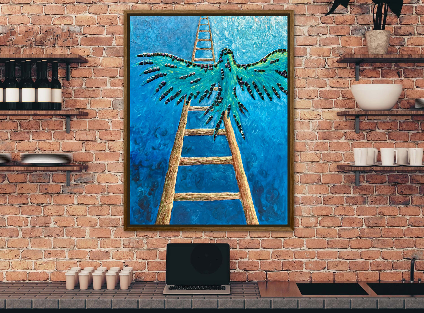 I Gave Myself Permission to Fly - 30x40in Mixed Media; Sand, Acrylic & Resin on Canvas Framed