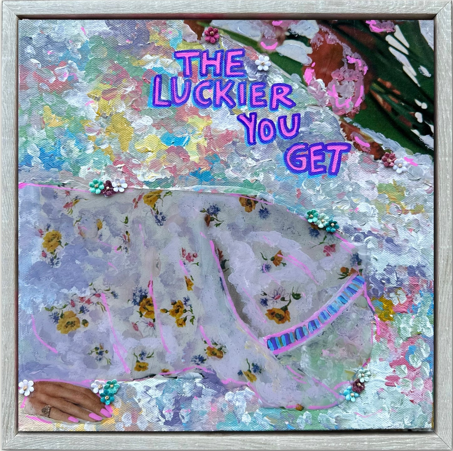 70s Vogue Reflections: The Luckier I Get - 12x24in (2-12x12) Acrylic & Resin on Canvas