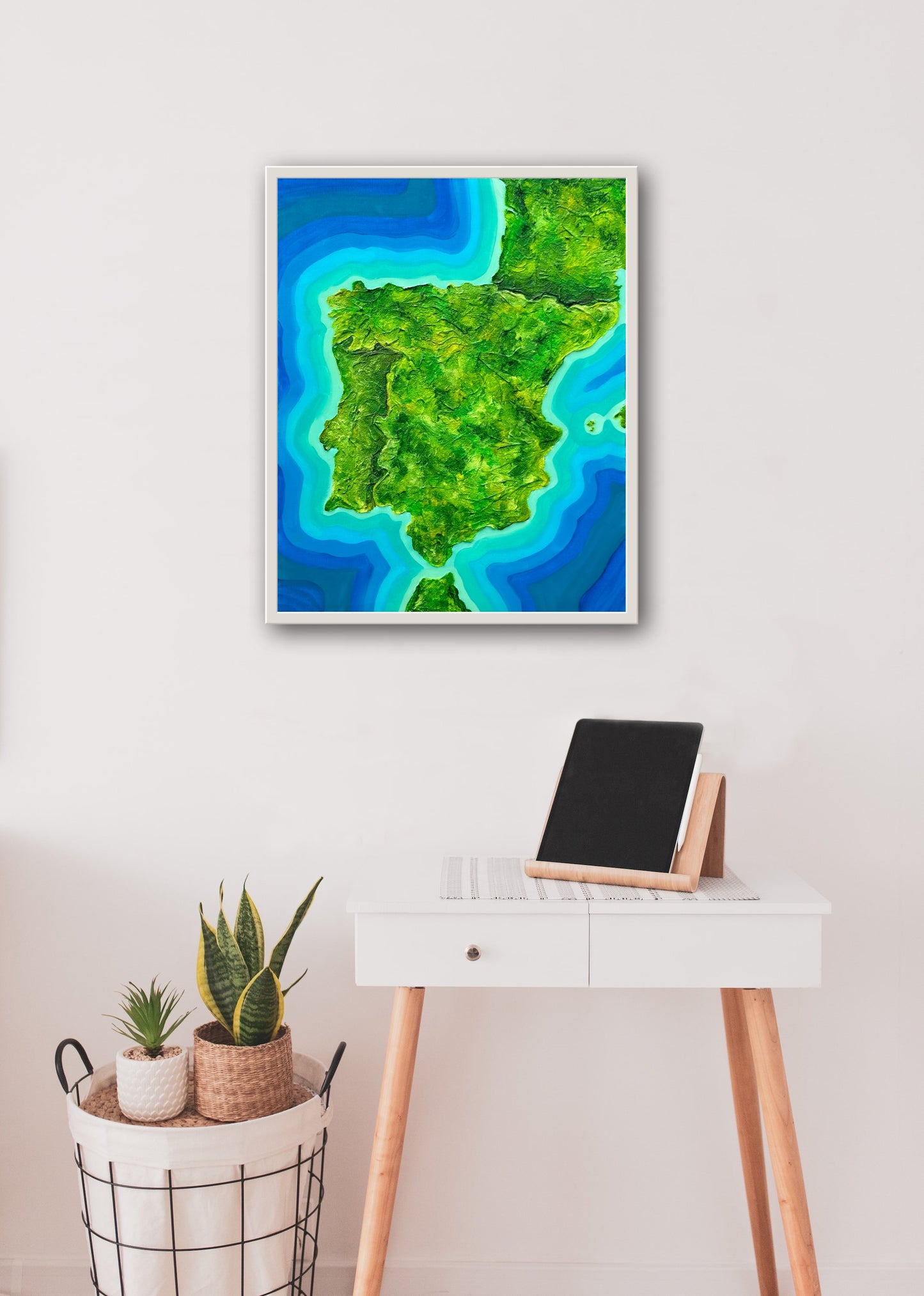 Spain 🇪🇸 - 16x20 Fine Art Map made with Acrylic & Resin on Canvas