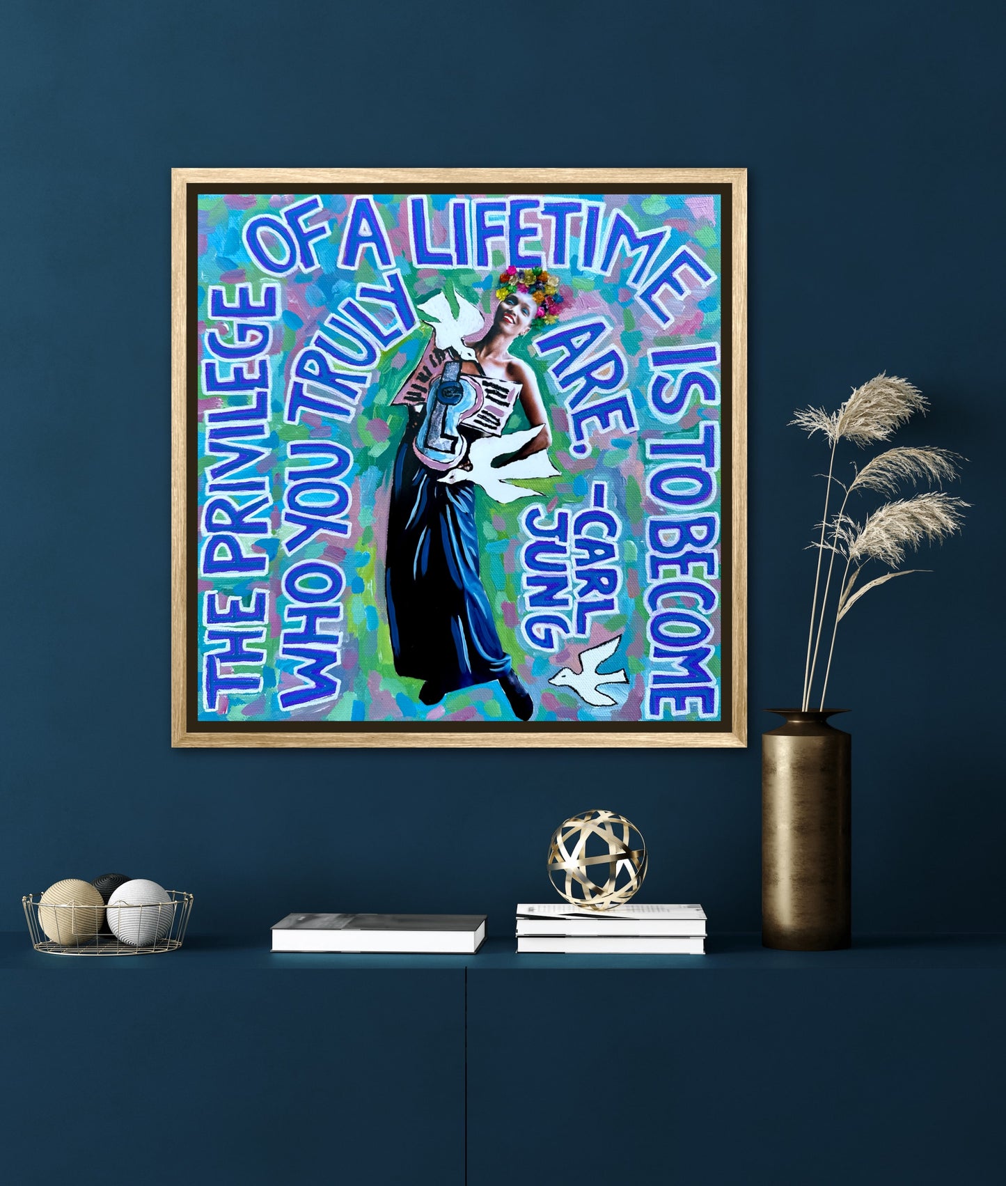 Vogue Reflections: The Privilege of a Lifetime - 12x12in Acrylic & Resin on Canvas