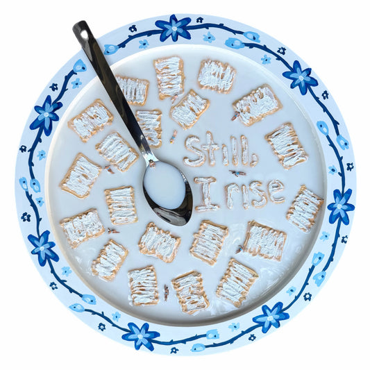 Wisdom for Breakfast: Frosted Mini Wheats for Maya Angelou - 20x20in Mixed Media