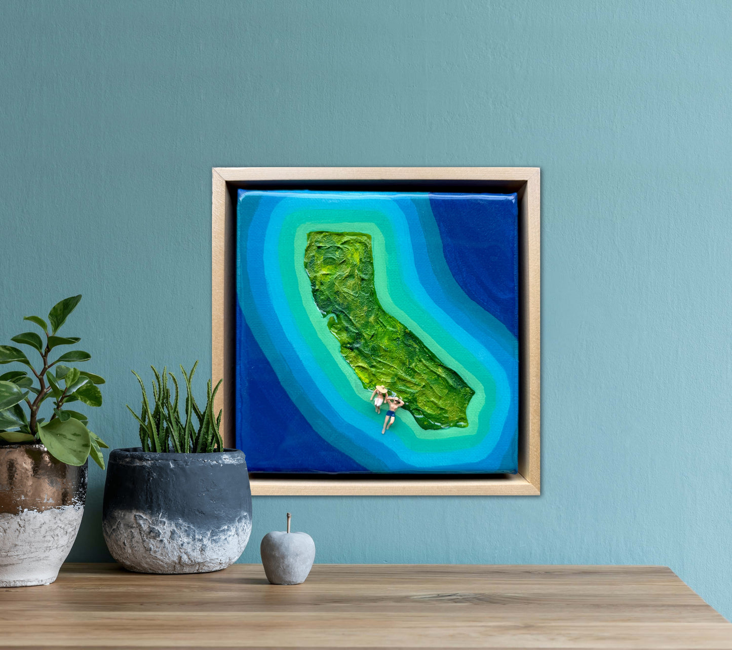The Island of California: Just You & Me 6x6 Original Framed