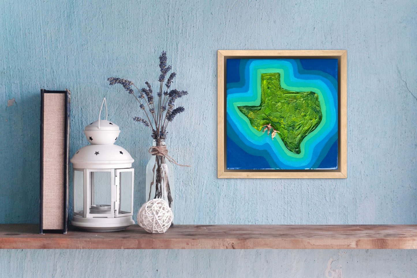 The Island of Texas: Just Us 6x6 Original Framed