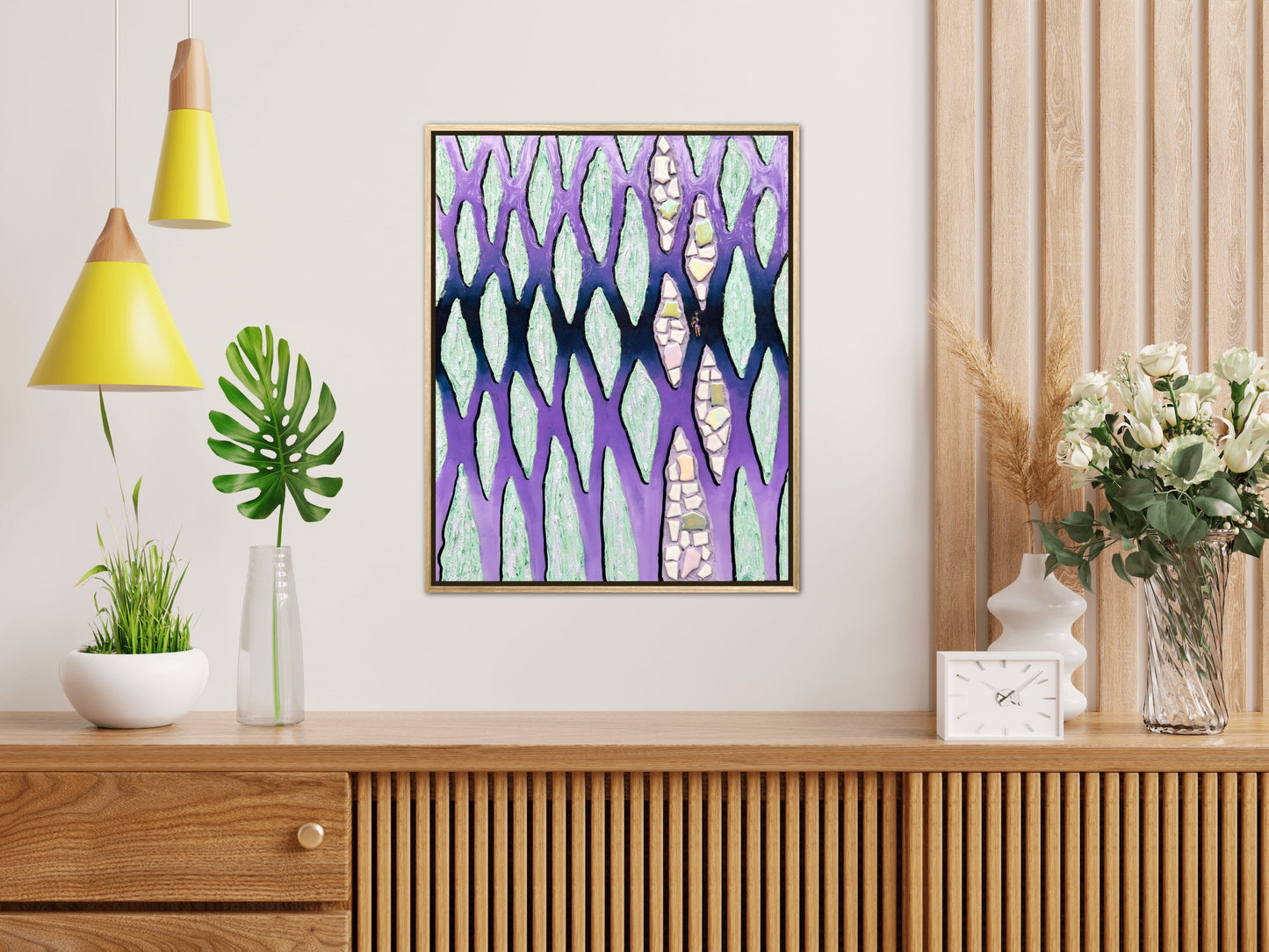 The Path Through the Darkness - 16x20in Mixed Media; Sand, Acrylic & Resin on Canvas Framed