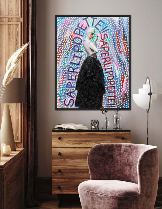 Vogue Reflections: “Salerlipopette!” 24x30in Original Mixed Media Artwork Framed