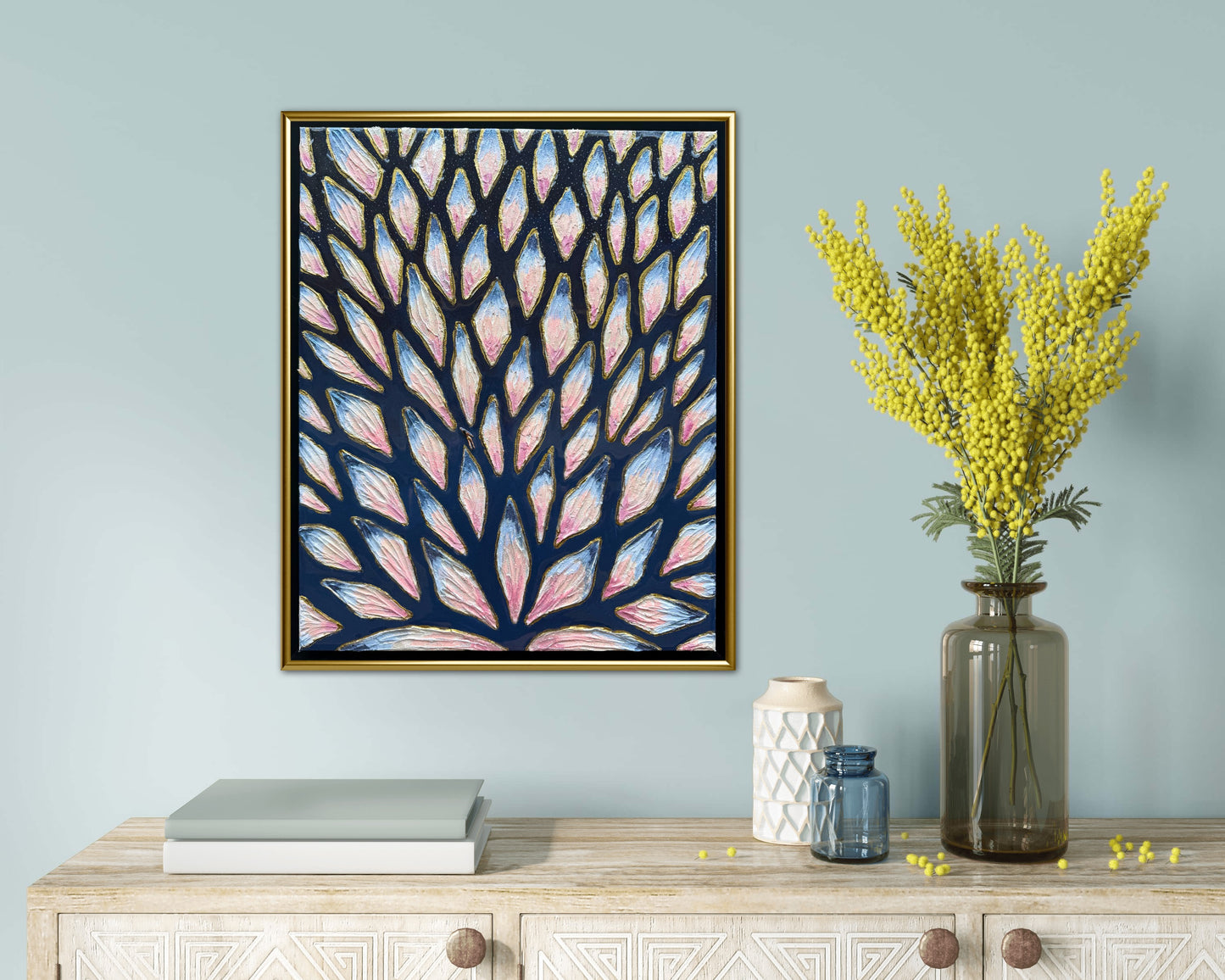 The Path to Intuition - 16x20in Mixed Media; Sand, Acrylic & Resin on Canvas Framed