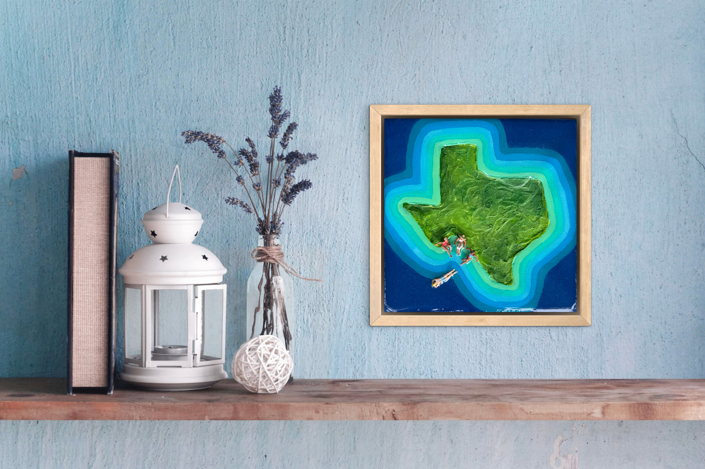 The Island of Texas: Girls Trip 6x6 Original Framed