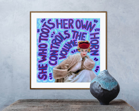 Vogue Reflections: She Who Toots Her Own Horn - 10x10in Glicée Fine Art Print