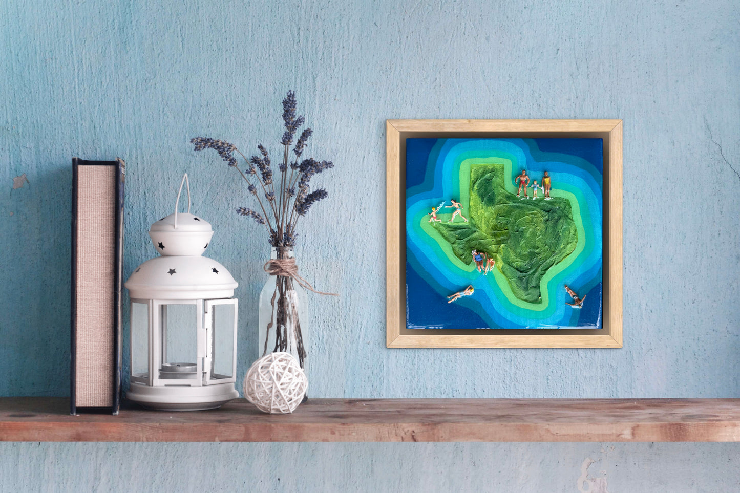 The Island of Texas: Better Together 6x6 Original Framed