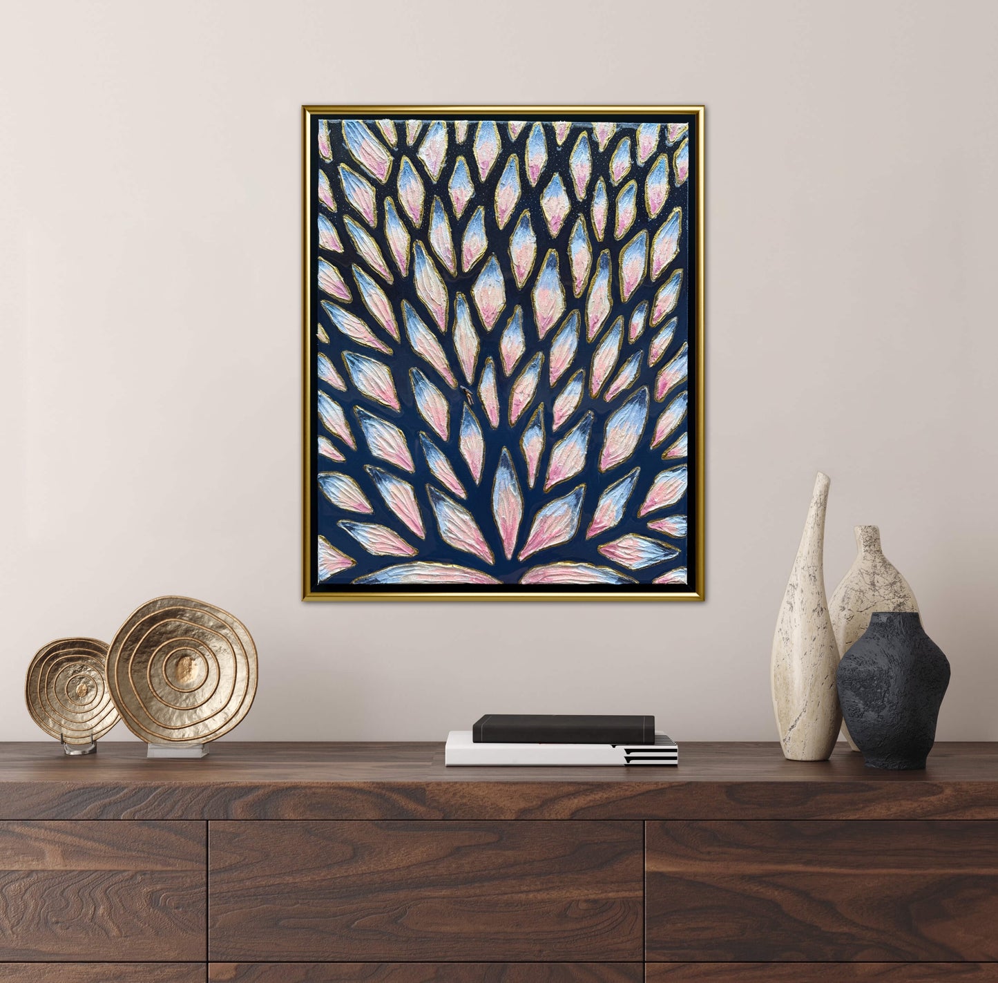 The Path to Intuition - 16x20in Mixed Media; Sand, Acrylic & Resin on Canvas Framed