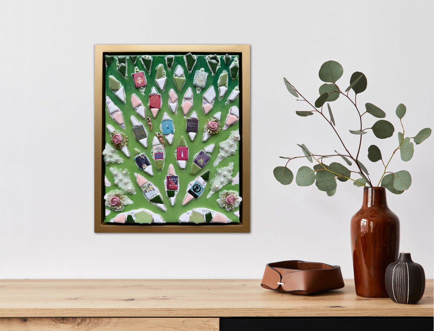 The Path to Romance - 8x10in Mixed Media; Sand, Acrylic & Resin on Canvas Framed