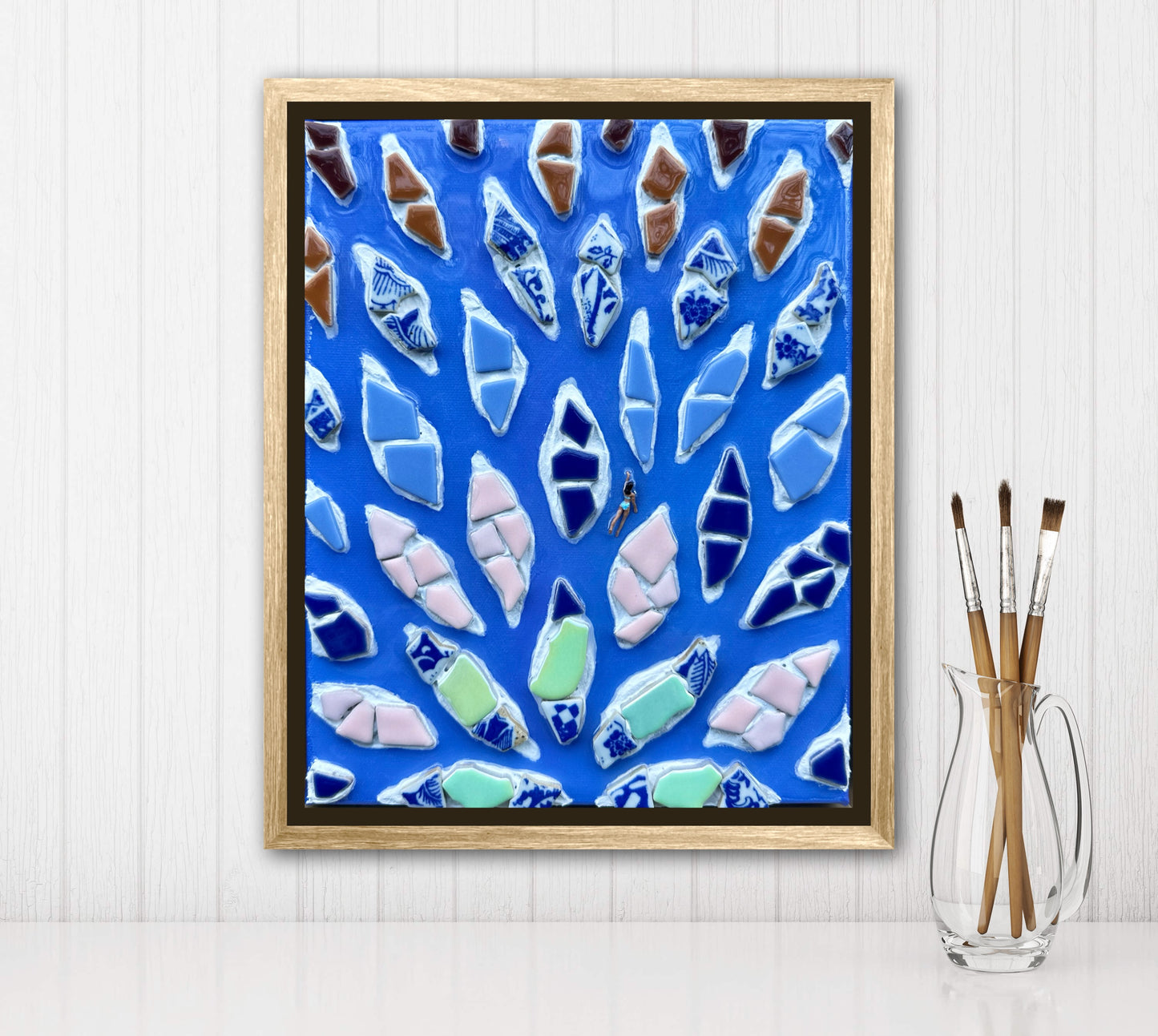 The Path to Peace - 8x10 Mixed Media; Sand, Acrylic & Resin on Canvas Framed