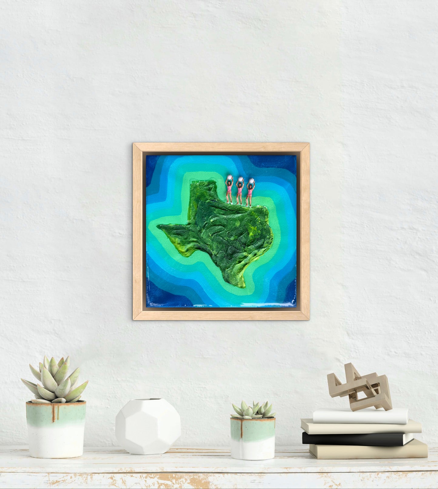 The Island of Texas: Girls Just Wanna Have Fun! 6x6 Original Framed
