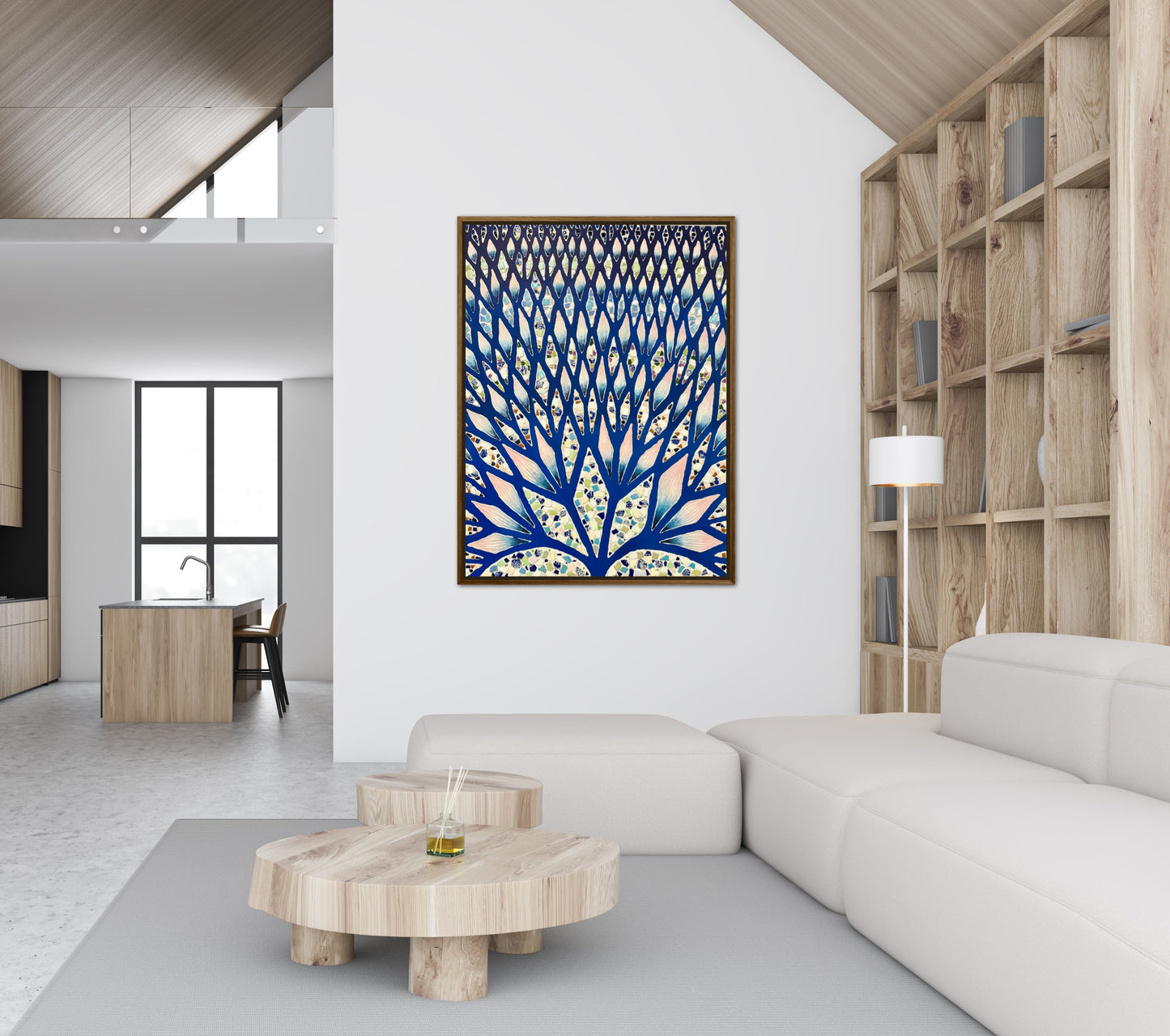 The Path to Inner Peace - 36x48in Mixed Media Textured Artwork Framed
