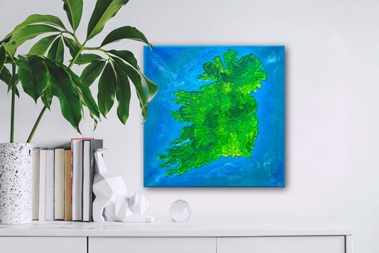 IRELAND 🇮🇪 - 12x12in Acrylic & Resin on Canvas