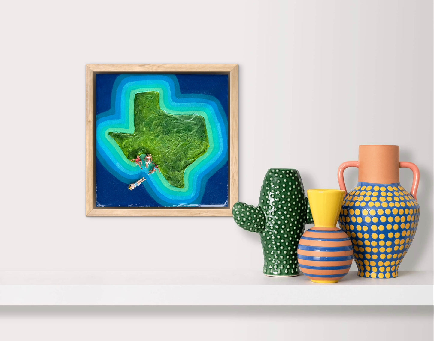 The Island of Texas: Girls Trip 6x6 Original Framed