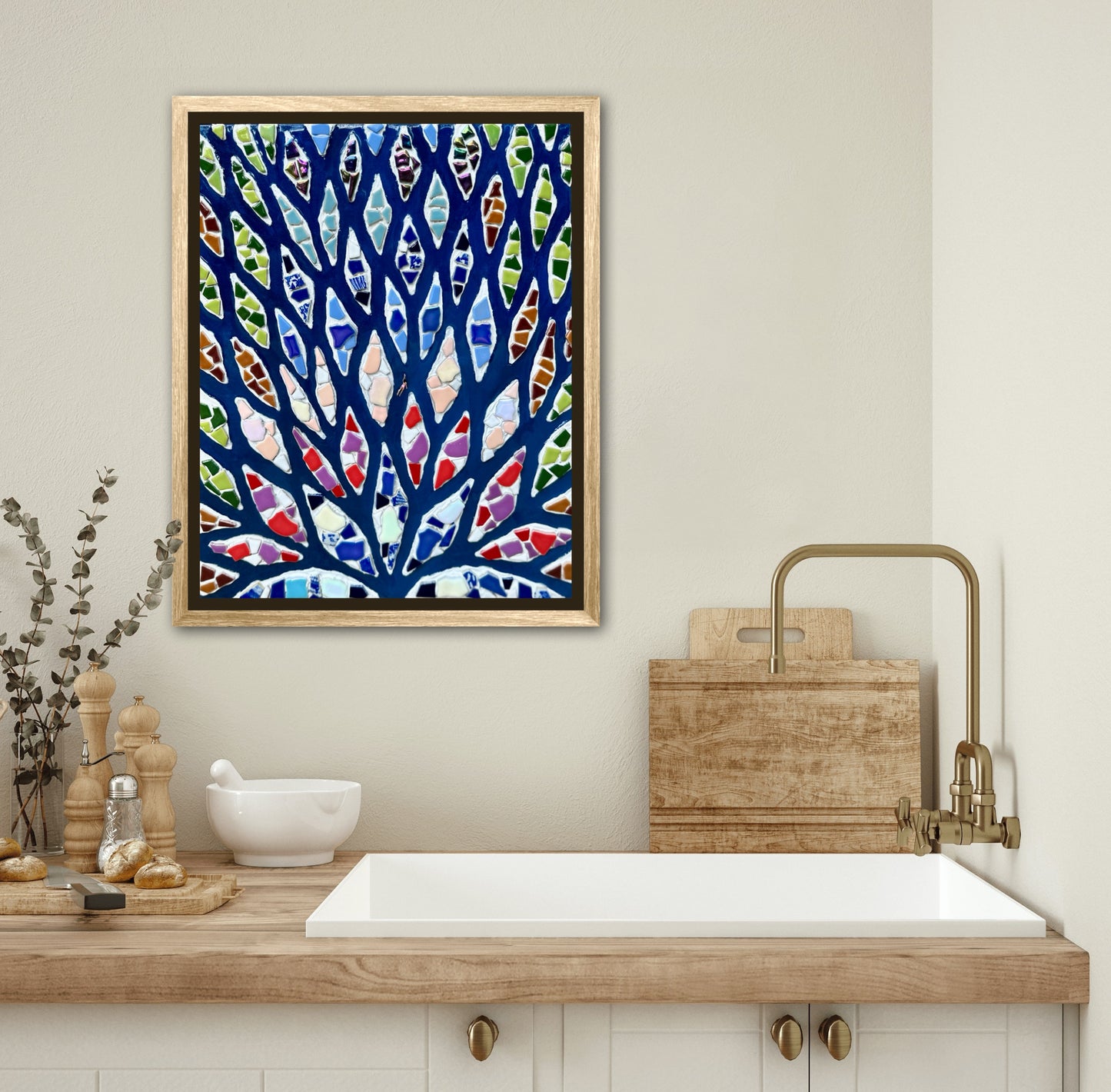 The Path to Wholeness - 16x20in Mixed Media; Sand, Acrylic & Resin on Canvas Framed