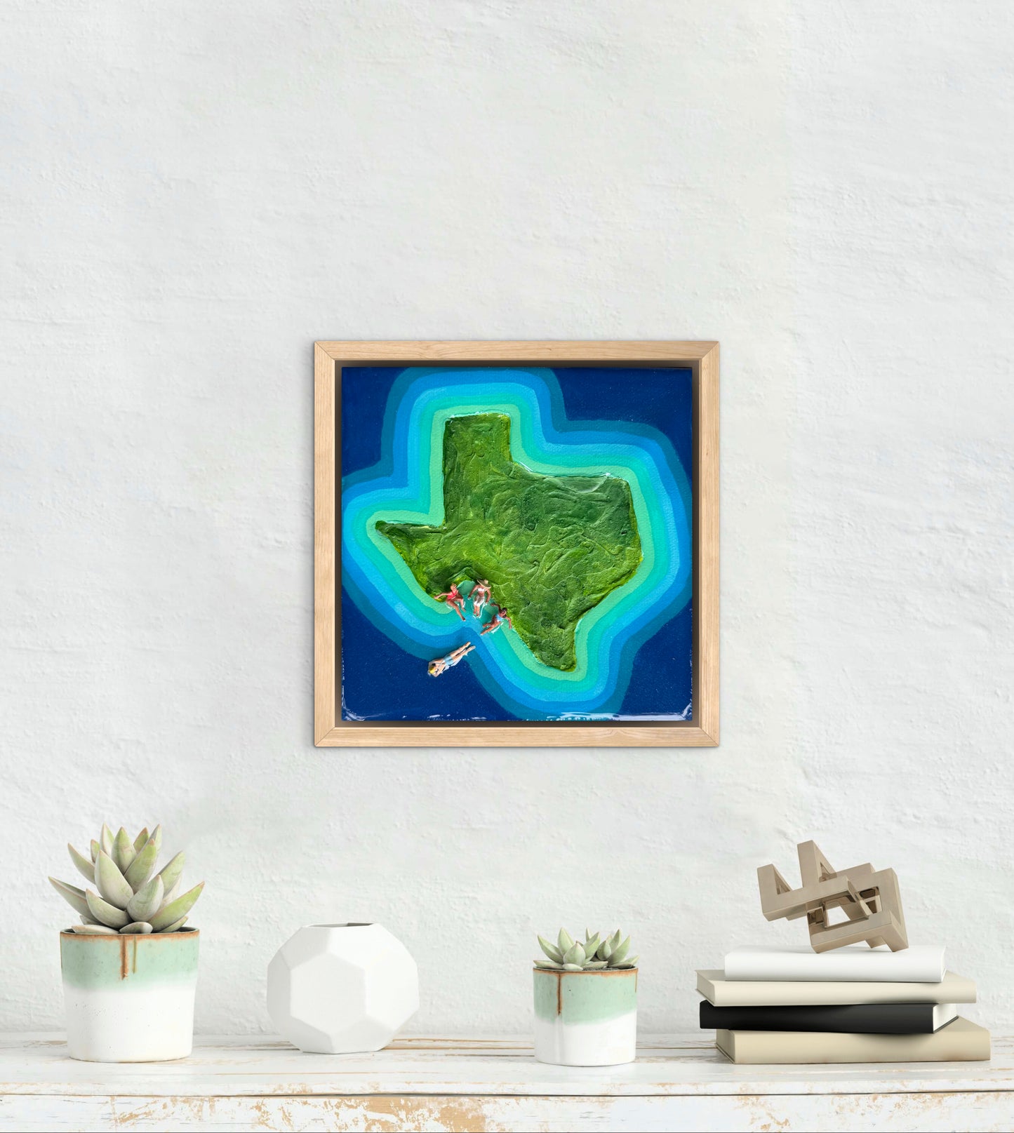 The Island of Texas: Girls Trip 6x6 Original Framed