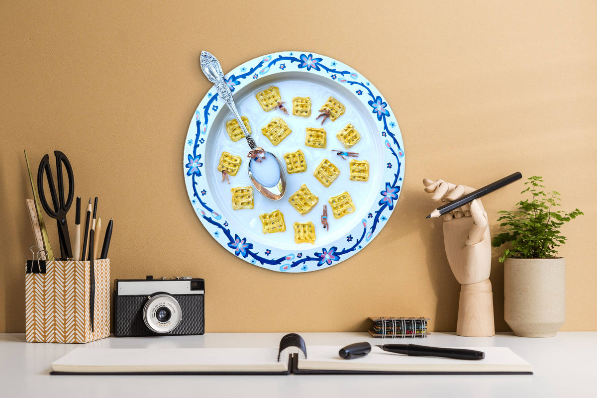 Waffle Crisp: Saturday Mornings Cereal Collection - 8x8in Mixed Media