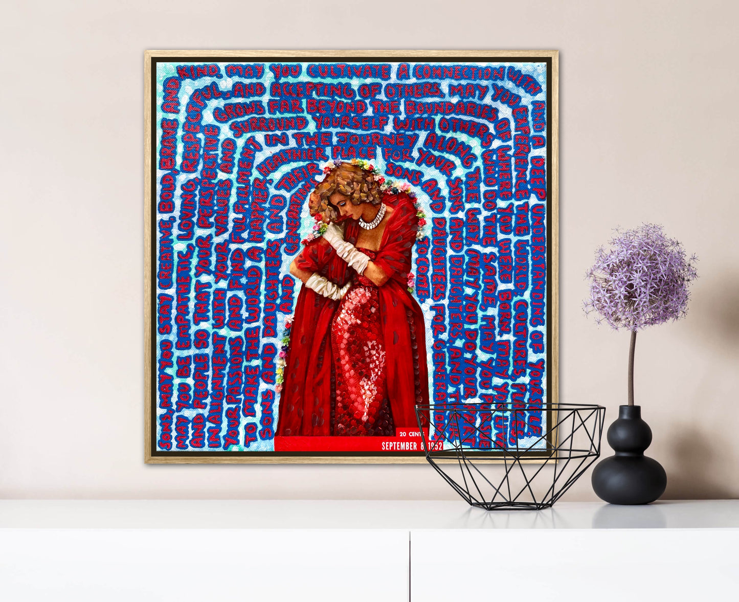 Vogue Reflections: Dear Sons - 12x12in Acrylic & Resin on Canvas