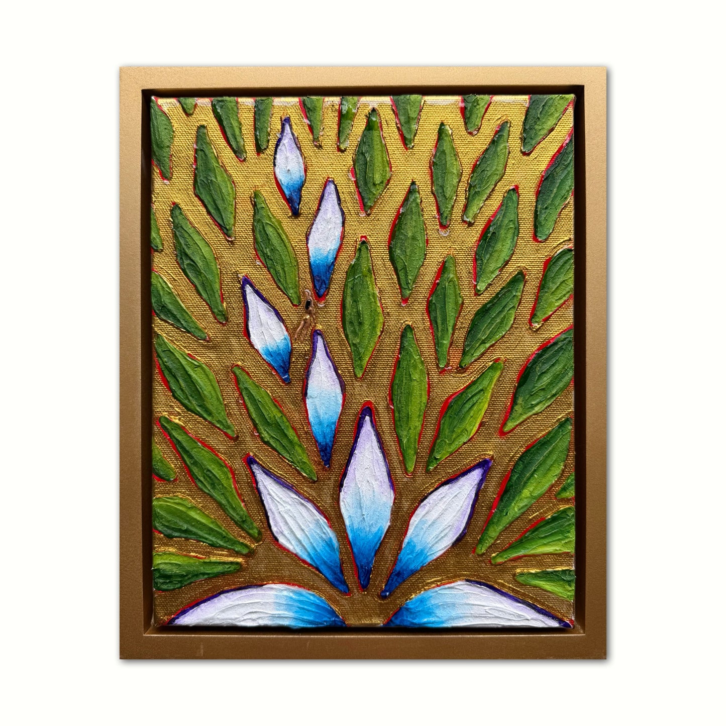 The Golden Path - 8x10in Mixed Media; Sand, Acrylic & Resin on Canvas Framed