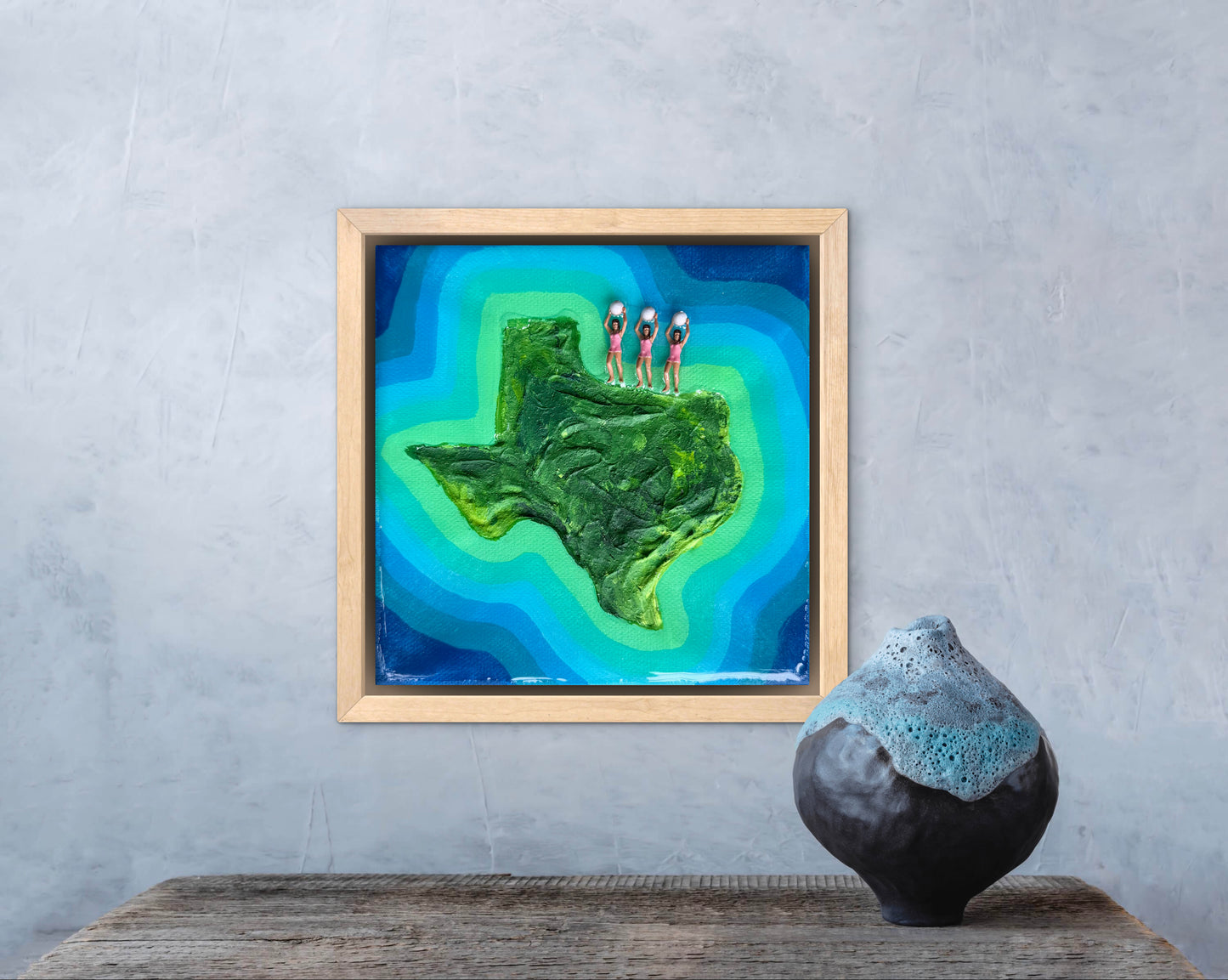 The Island of Texas: Girls Just Wanna Have Fun! 6x6 Original Framed