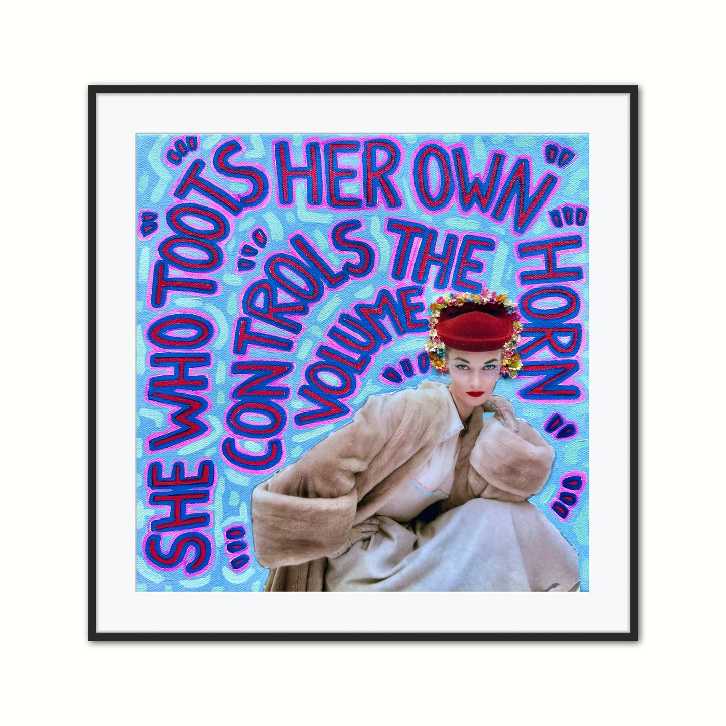 Vogue Reflections: She Who Toots Her Own Horn - 10x10in Glicée Fine Art Print