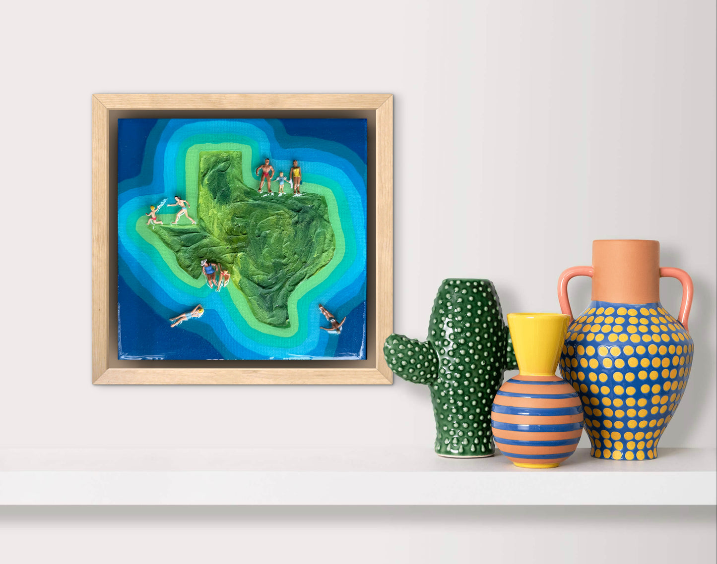 The Island of Texas: Better Together 6x6 Original Framed