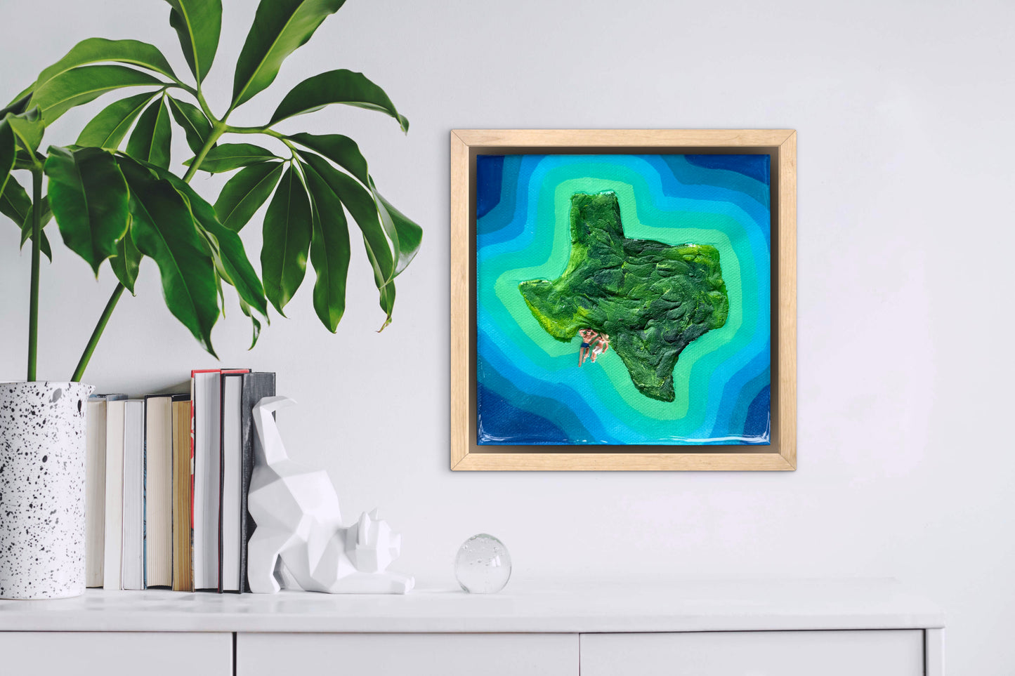 The Island of Texas: Just Us 6x6 Original Framed
