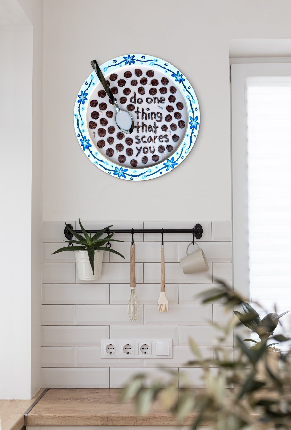 Wisdom for Breakfast: Cocoa Puffs for Eleanor Roosevelt - 20x20in Mixed Media