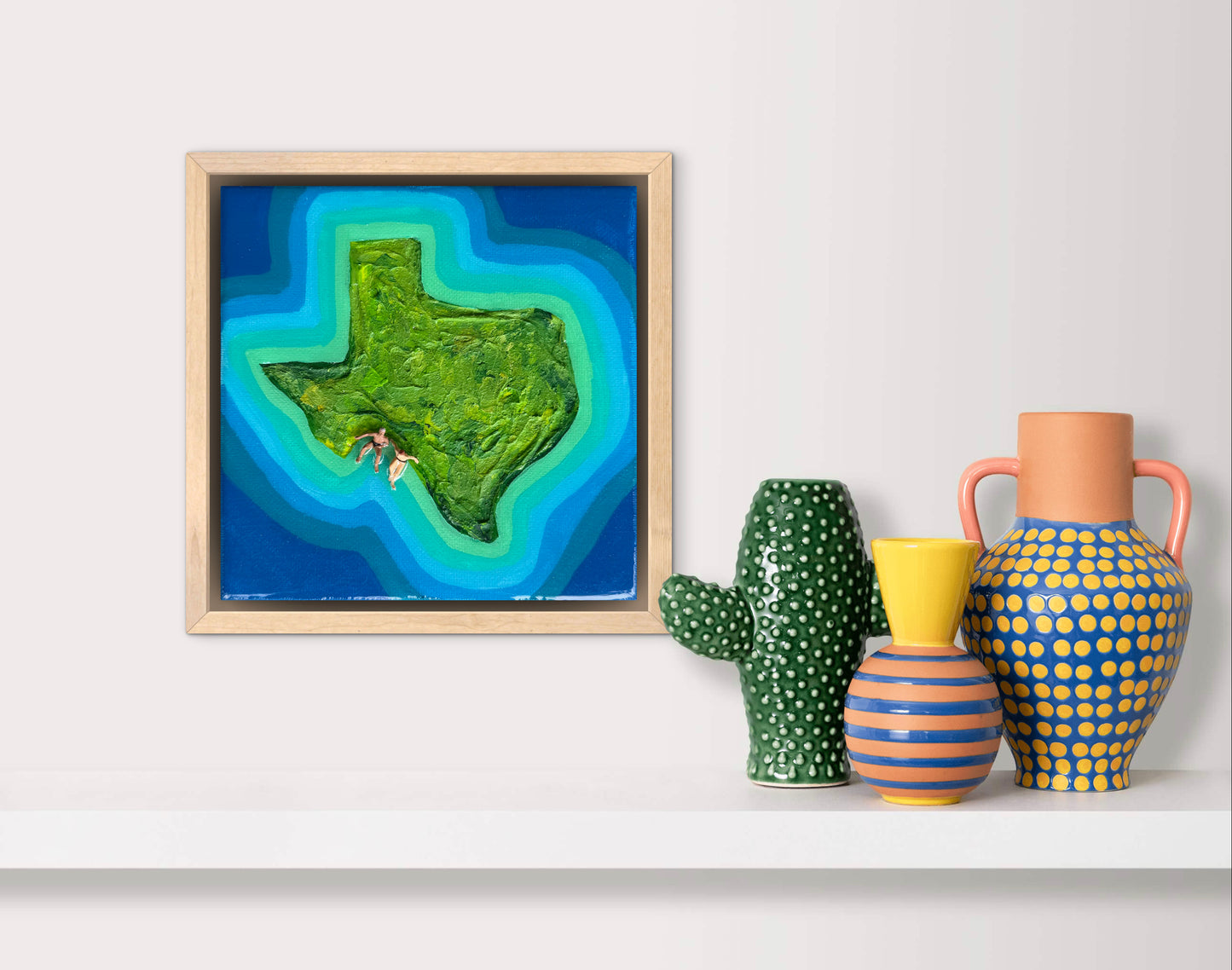 The Island of Texas: Just Us 6x6 Original Framed
