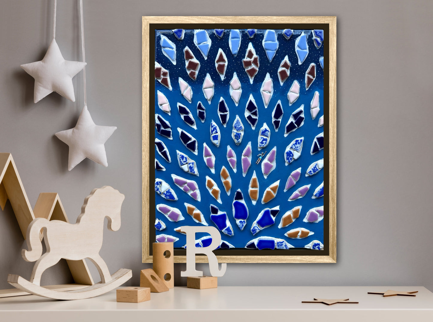 The Path to Wisdom - 11x14 Mixed Media; Sand, Acrylic & Resin on Canvas Framed