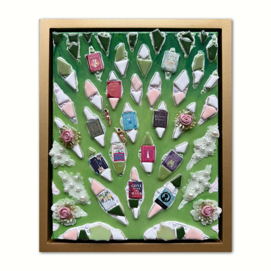 The Path to Romance - 8x10in Mixed Media; Sand, Acrylic & Resin on Canvas Framed