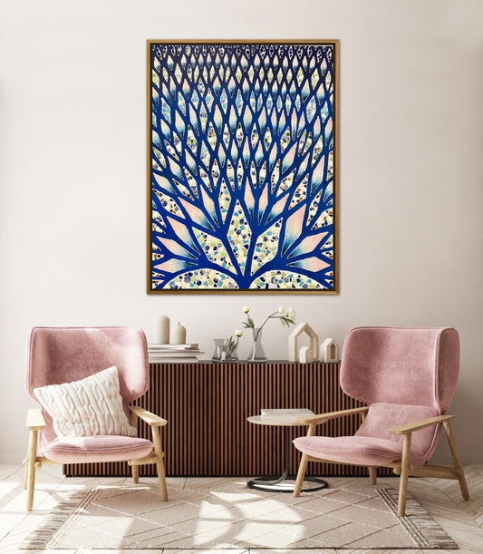 The Path to Inner Peace - 36x48in Mixed Media Textured Artwork Framed