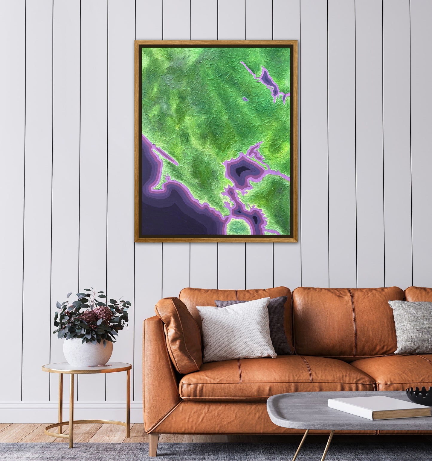 California Wine Country - 24x30in Fine Art Map made with Acrylic & Resin on Canvas Framed