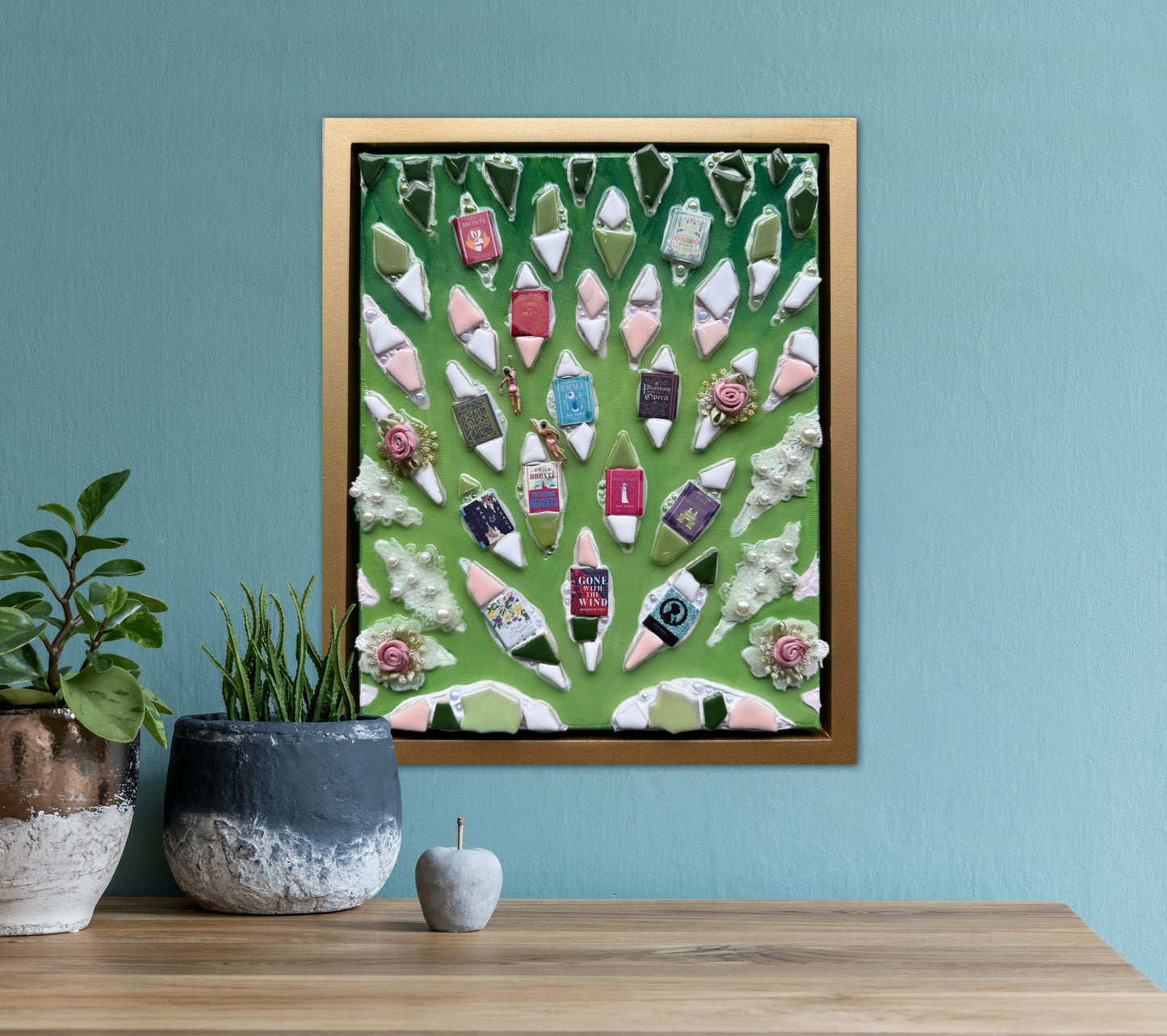 The Path to Romance - 8x10in Mixed Media; Sand, Acrylic & Resin on Canvas Framed