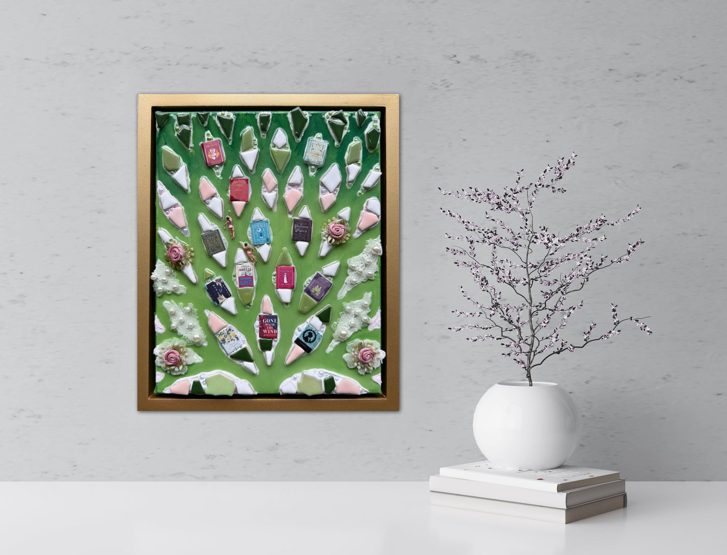 The Path to Romance - 8x10in Mixed Media; Sand, Acrylic & Resin on Canvas Framed