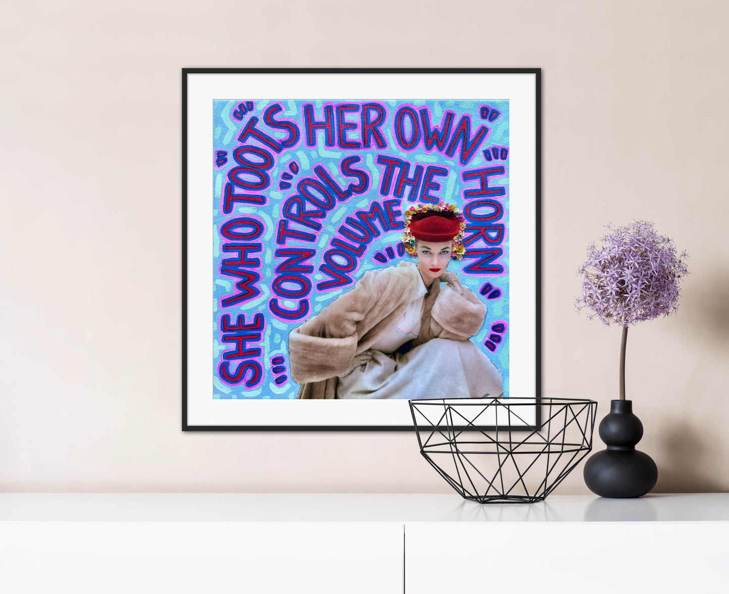 Vogue Reflections: She Who Toots Her Own Horn - 10x10in Glicée Fine Art Print