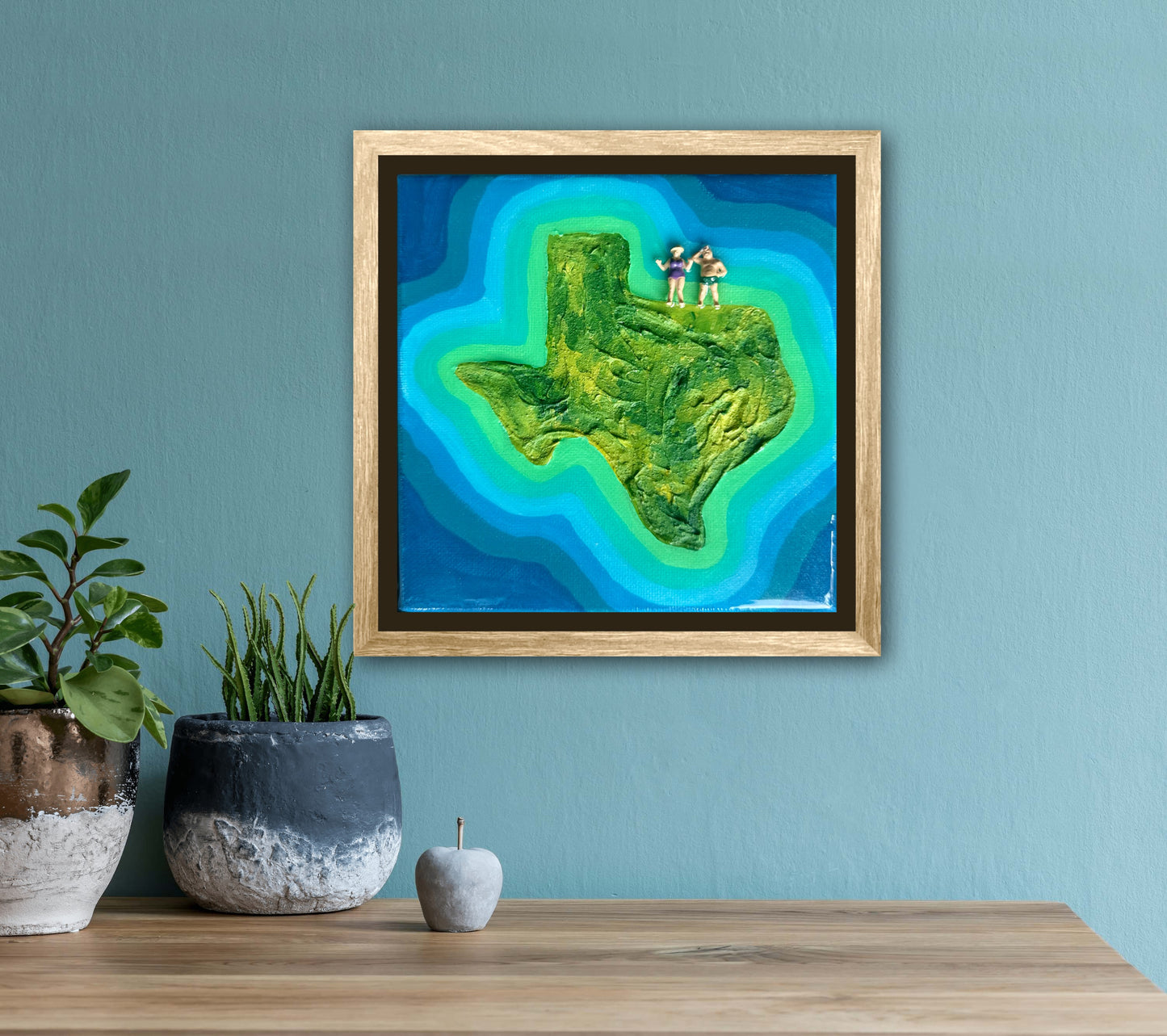 The Island of Texas: For Life 6x6 Original Framed