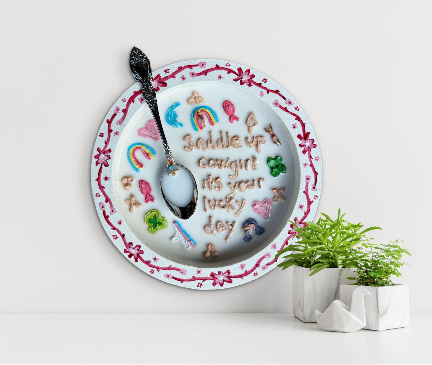 Saturday Mornings: Lucky Charms - Saddle Up Cowgirl It’s Your Lucky Day 8in Round